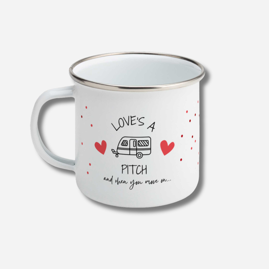 Enamel Mug - Love's A Pitch (Caravan)
