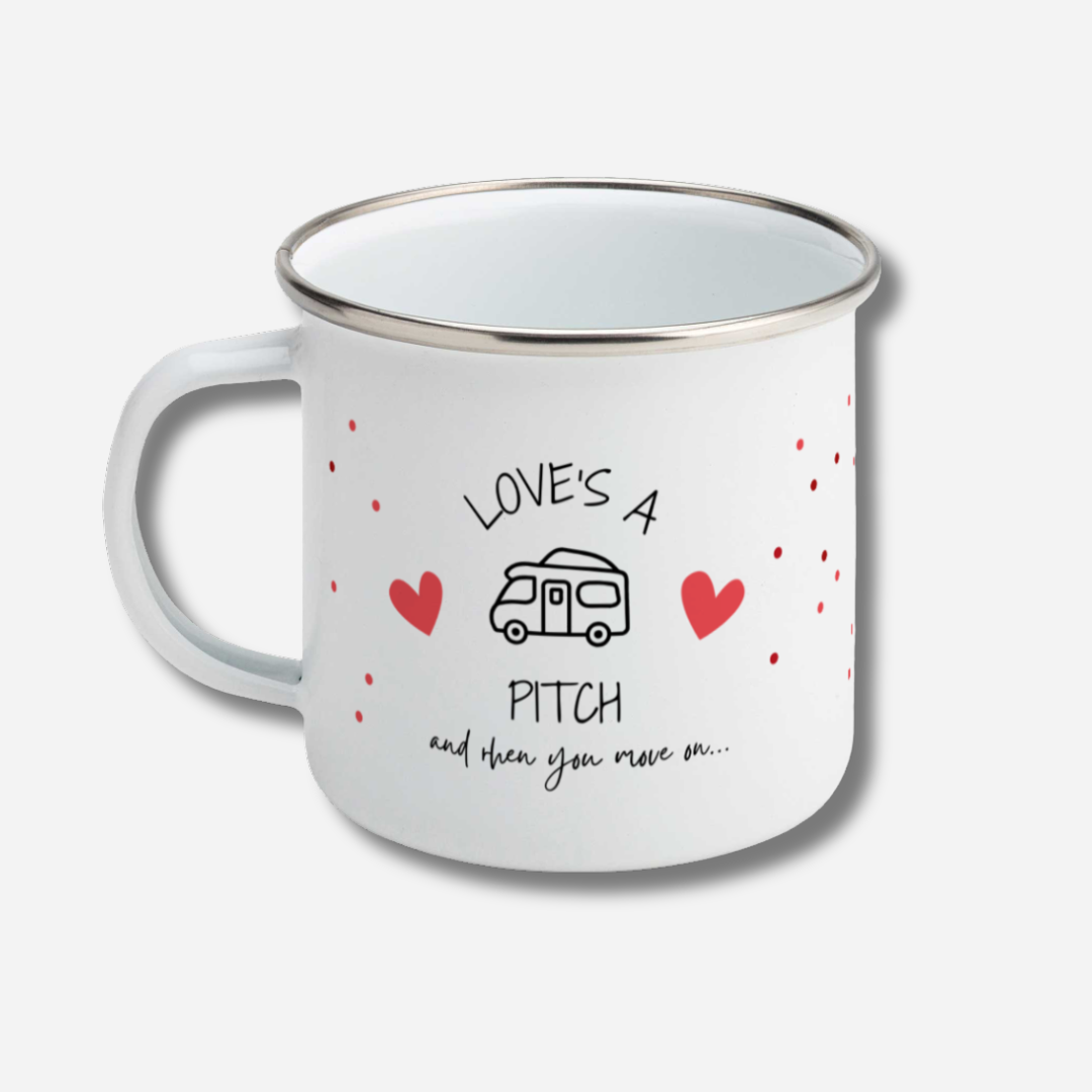 Enamel Mug - Love's A Pitch (Motorhome)