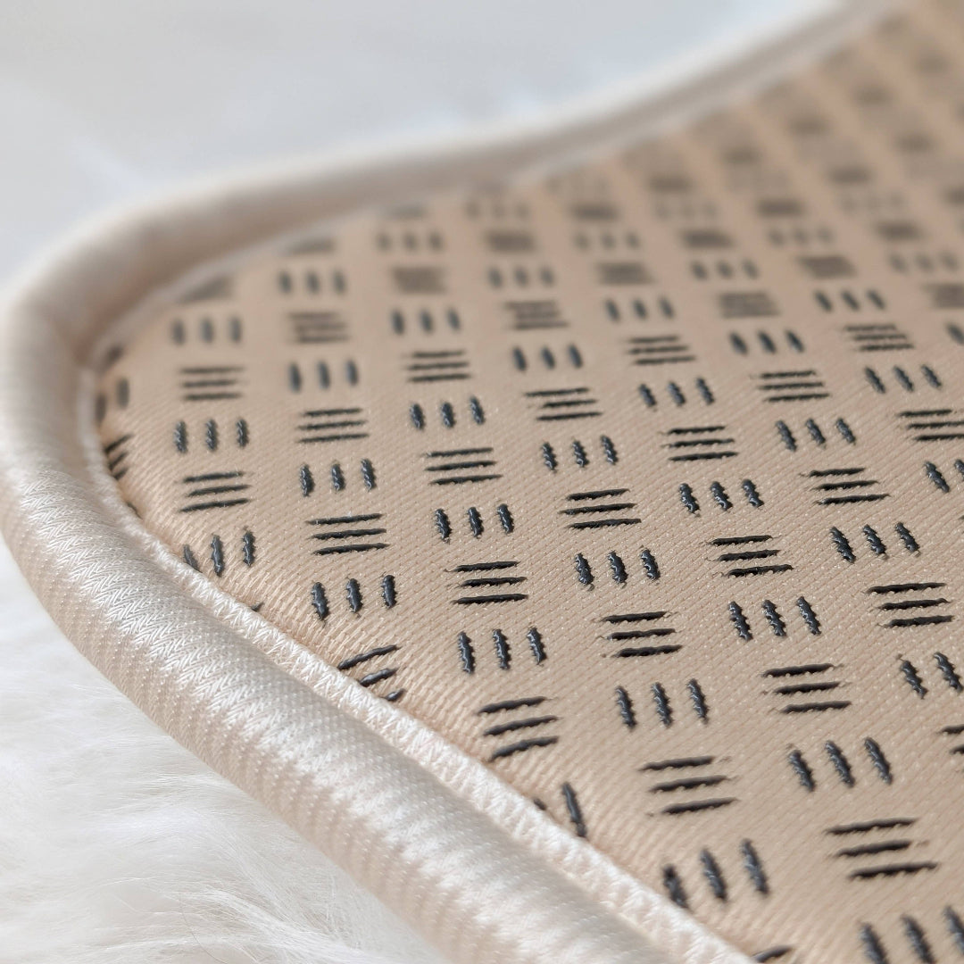 non slip sheepskin mat close-up of underside