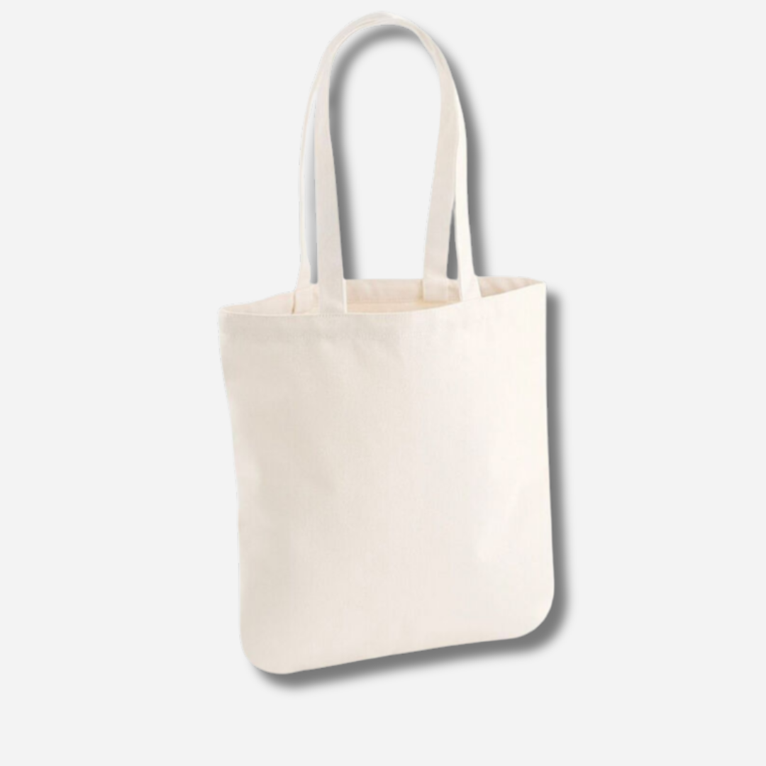 a natural tote shopping bag rear view