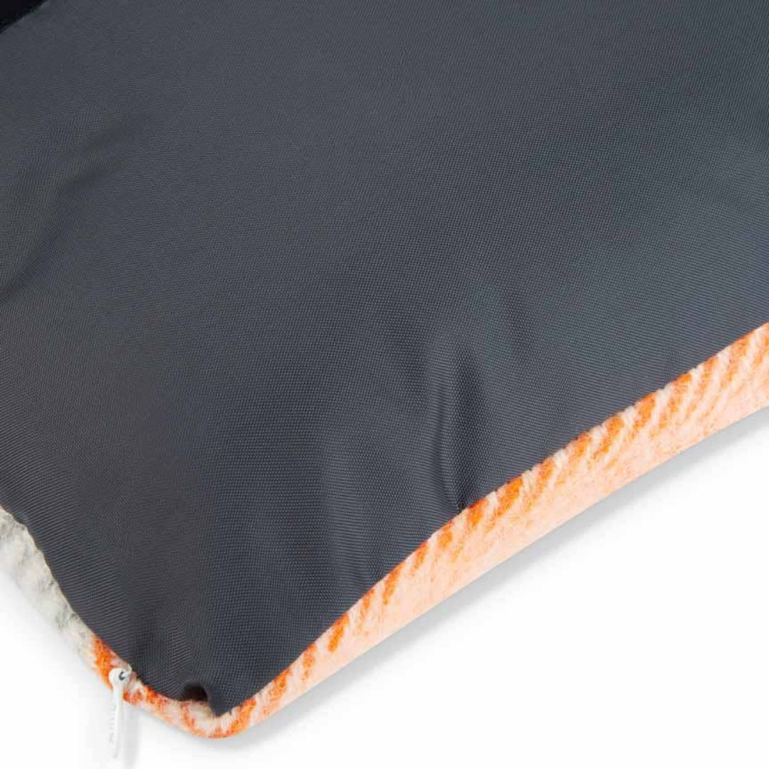 waterproof fabric with orange trim on a white background