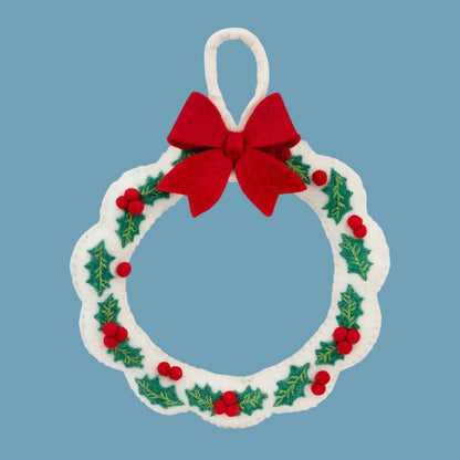 Holly Felt Christmas Wreath - 22cm | Christmas Decor |