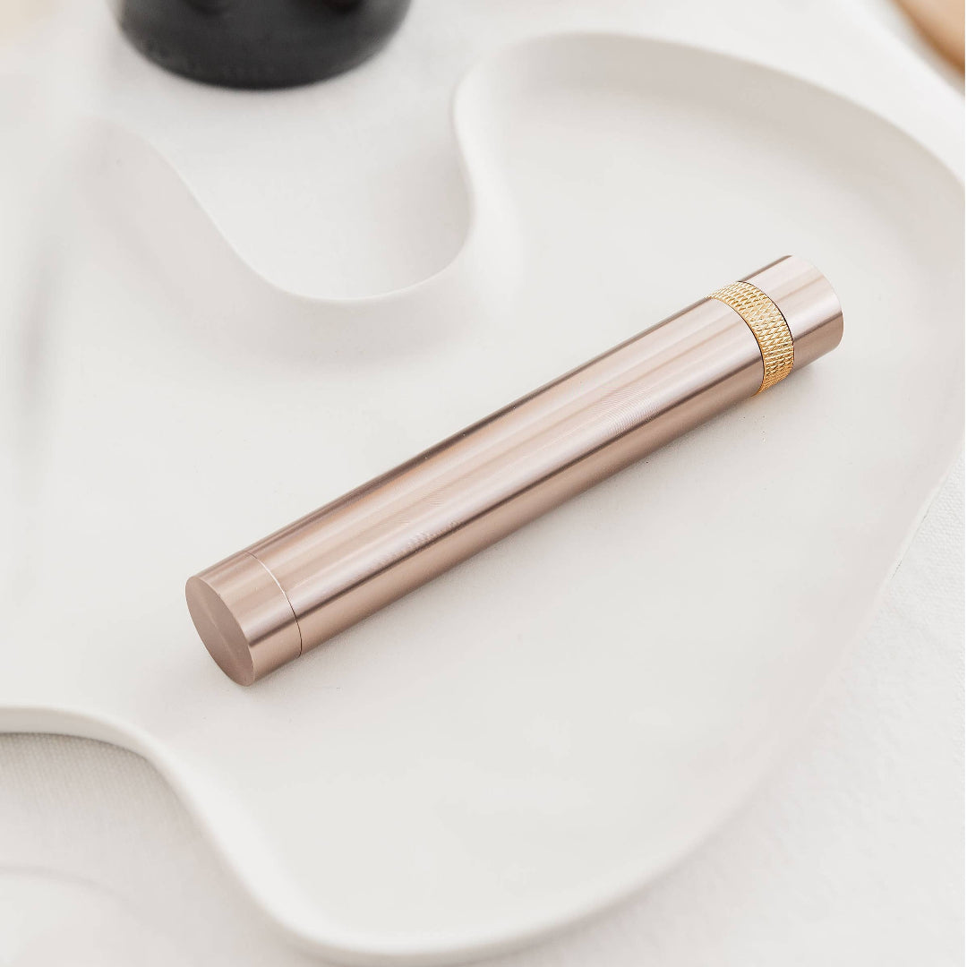 stainless steel air pump corkscrew on a white background