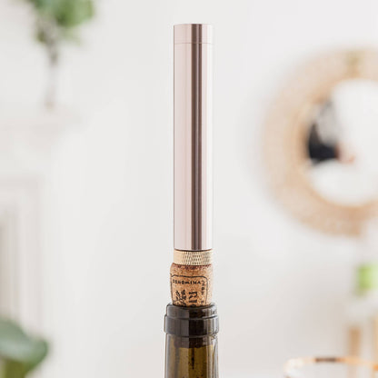 air pumpcorkscrew with cork on a blurred background