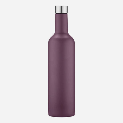double walled insulated travel wine bottle in purple