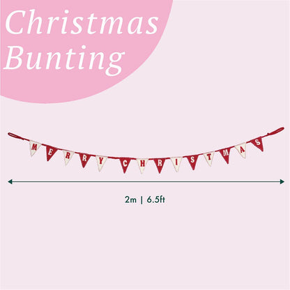 Happy Christmas Felt Bunting - 2m | Christmas Decor |