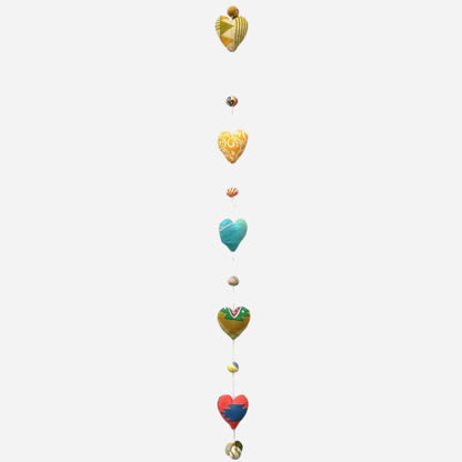 Colorful heart string on a white background