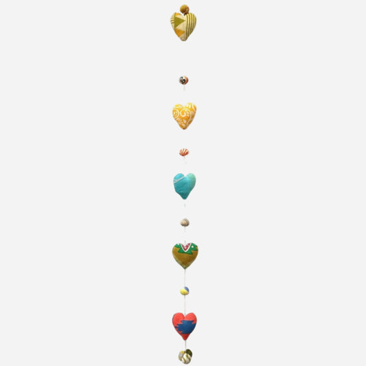 Colorful heart string on a white background