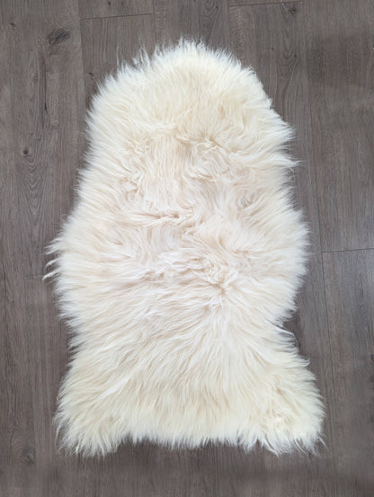 natural sheepskin on a wooden floor