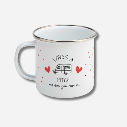Enamel Mug - Love's A Pitch (Caravan)