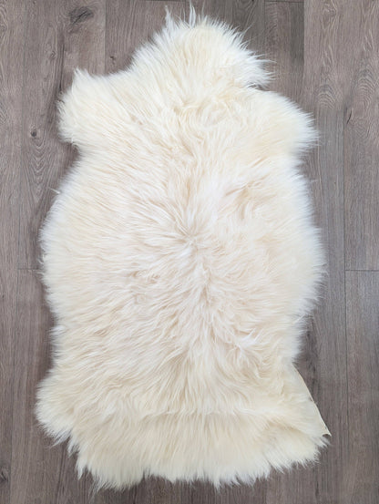 natural sheepskin on a wooden floor