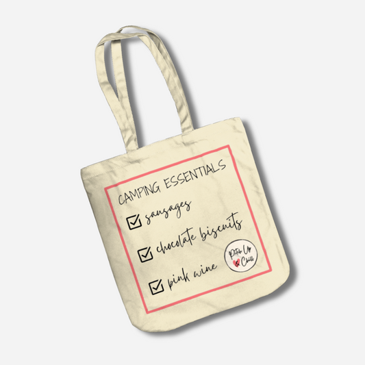 Organic Cotton Tote Shopping Bag - Camping Essentials