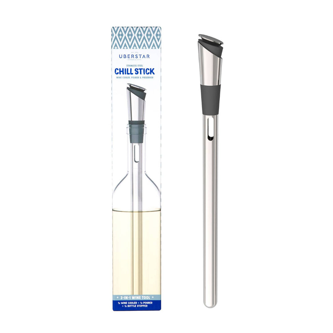 Wine chill stick with packaging on a white background